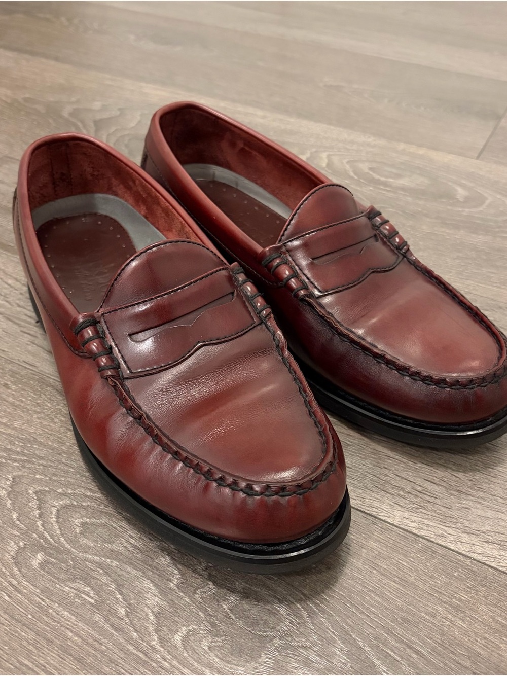 Rockport Men's Burgundy Leather Penny Loafers